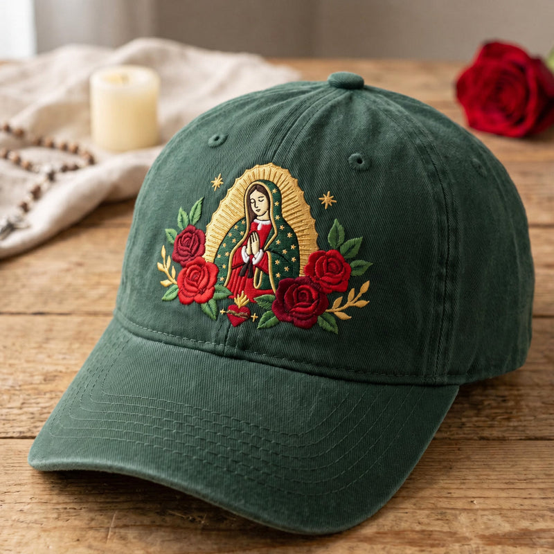 Our Lady of Guadalupe Roses Embroidered Baseball Cap – Embroidered Baseball Caps