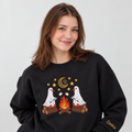 Personalized Halloween Ghost Goose Campfire embroidered sweatshirt — front view