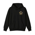 Custom Pet Name Floral Paw embroidered hoodie in Black — front view
