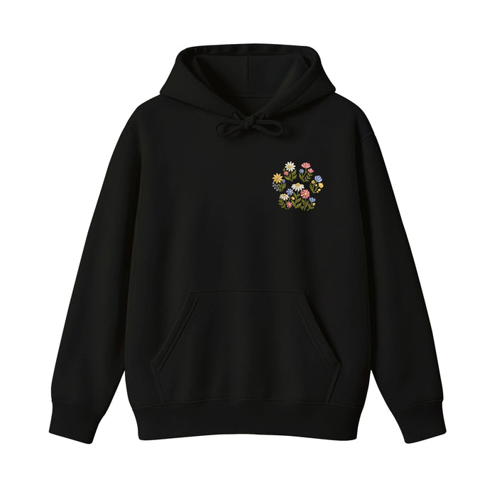 Custom Pet Name Floral Paw Embroidered Hoodie