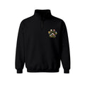 Custom Pet Name Floral Paw embroidered quarter-zip in Black — front view