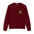 Custom Pet Name Floral Paw embroidered sweatshirt in Marron — chest embroidery