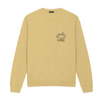Custom Pet Name Floral Paw embroidered sweatshirt in Sand — chest embroidery