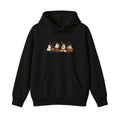 Ghost Pumpkin Patch Cute Halloween embroidered hoodie in Black — front view
