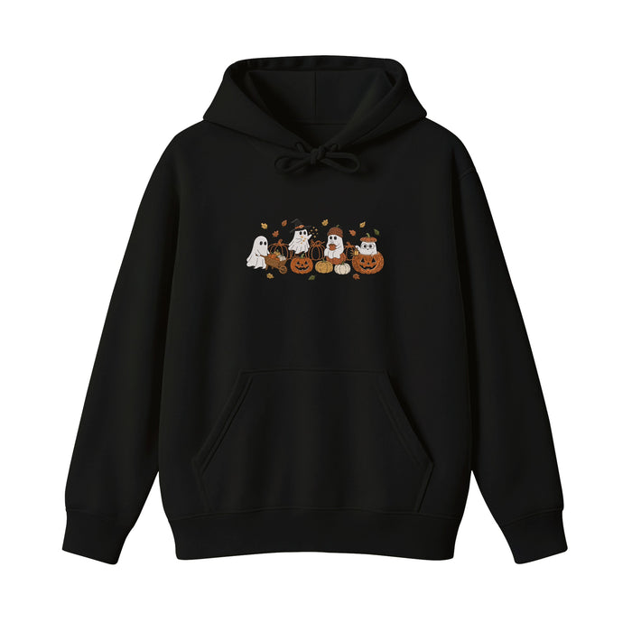 Ghost Pumpkin Patch Cute Halloween Embroidered Hoodie