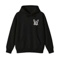 Custom Name French Bulldog Line Art embroidered hoodie in Black — front view