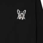 Custom Name French Bulldog Line Art embroidered sweatshirt — chest embroidery