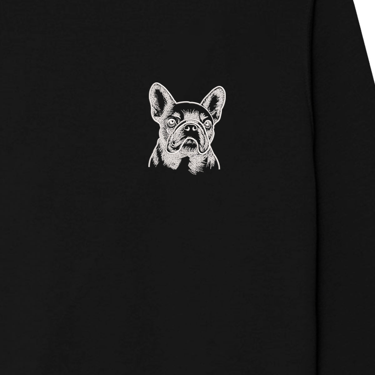 Custom Name French Bulldog Line Art embroidered sweatshirt — chest embroidery