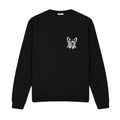 Custom Name French Bulldog Line Art embroidered sweatshirt in Black — front view