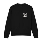Custom Name French Bulldog Line Art embroidered sweatshirt in Black — front view