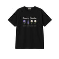Nana's Garden Custom Grandkids Name Birth Flower embroidered t-shirt in Black — front view