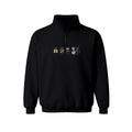 Radiology Tech Black Cat Squad X Ray embroidered quarter-zip in Black — front view