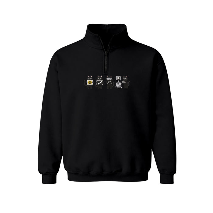 Radiology Tech Black Cat Squad X Ray Embroidered Quarter-Zip