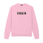 Radiology Tech Black Cat Squad X Ray embroidered sweatshirt in Light Pink — chest embroidery