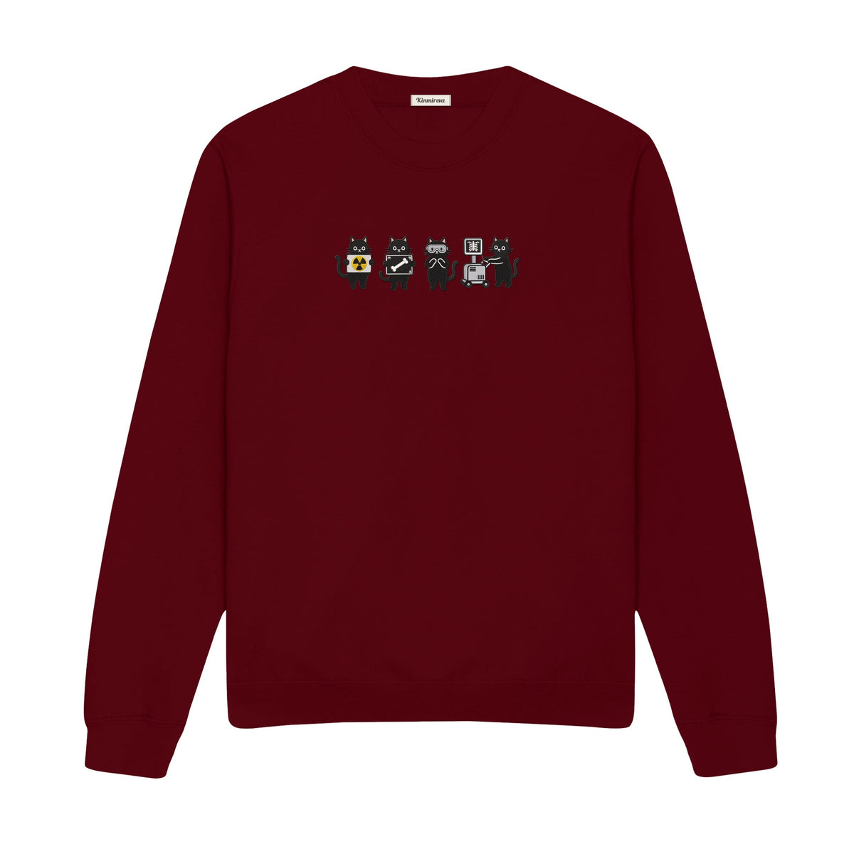 Radiology Tech Black Cat Squad X Ray embroidered sweatshirt in Marron — chest embroidery
