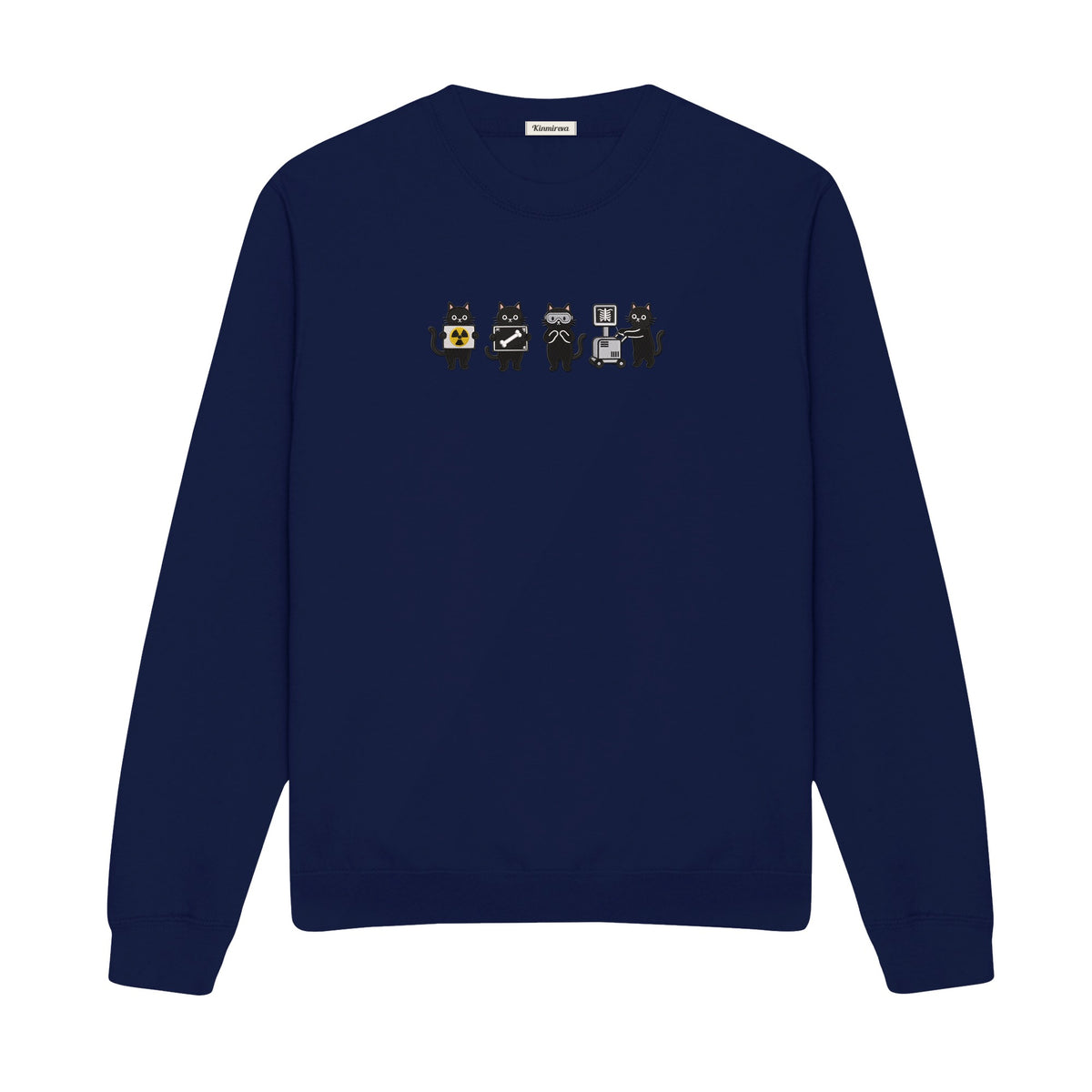 Radiology Tech Black Cat Squad X Ray embroidered sweatshirt in Navy — chest embroidery