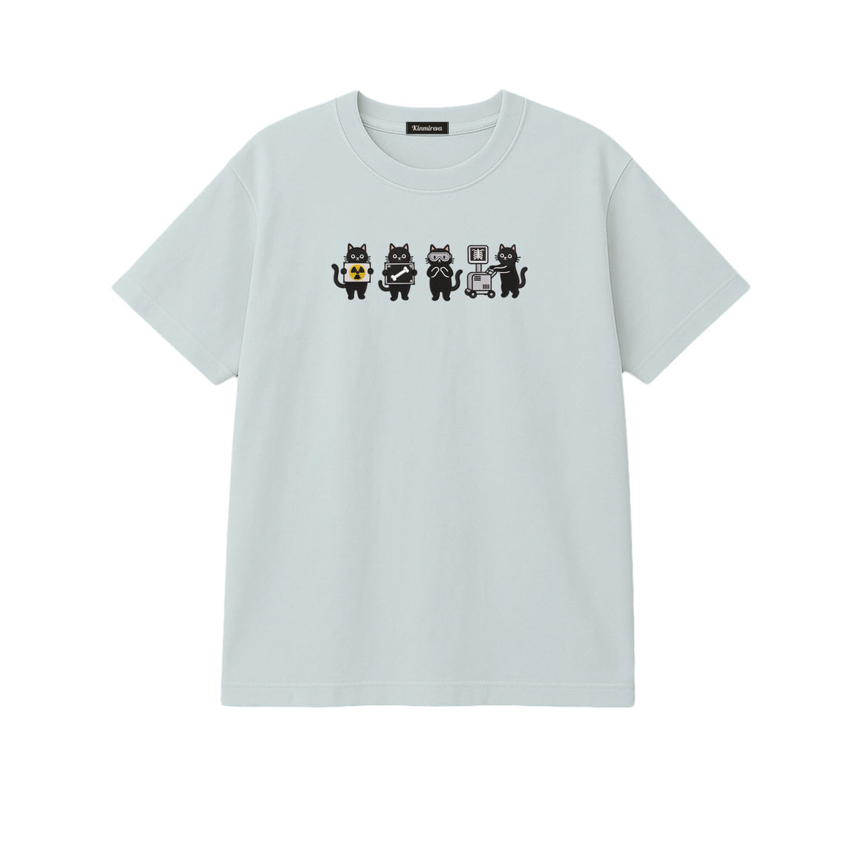 Radiology Tech Black Cat Squad X Ray embroidered t-shirt in Sports Grey — chest embroidery