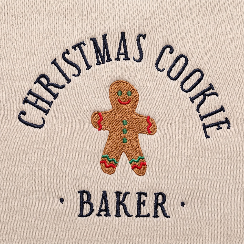 Personalized Christmas Cookie Baker Gingerbread Man Embroidered Sweatshirt