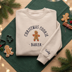 Personalized Christmas Cookie Baker Gingerbread Man Embroidered Sweatshirt
