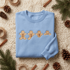 Bitten Gingerbread Men Cookies Funny Christmas Embroidered Sweatshirt