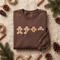 Bitten Gingerbread Men Cookies Funny Christmas Embroidered Sweatshirt