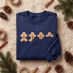 Bitten Gingerbread Men Cookies Funny Christmas Embroidered Sweatshirt