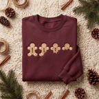 Bitten Gingerbread Men Cookies Funny Christmas Embroidered Sweatshirt
