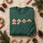 Bitten Gingerbread Men Cookies Funny Christmas Embroidered Sweatshirt