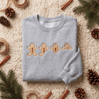 Bitten Gingerbread Men Cookies Funny Christmas Embroidered Sweatshirt