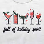 Full of Holiday Spirit Festive Drinks Personalized Christmas embroidered sweatshirt — front view