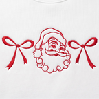 Personalized Vintage Santa and Christmas Bows embroidered sweatshirt — front view