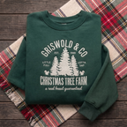 Vintage Christmas Tree Farm Little Full Lotta Sap Pine Trees Squirrels embroidered sweatshirt — front view