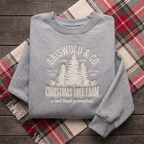 Vintage Christmas Tree Farm Little Full Lotta Sap Pine Trees Squirrels embroidered sweatshirt — front view