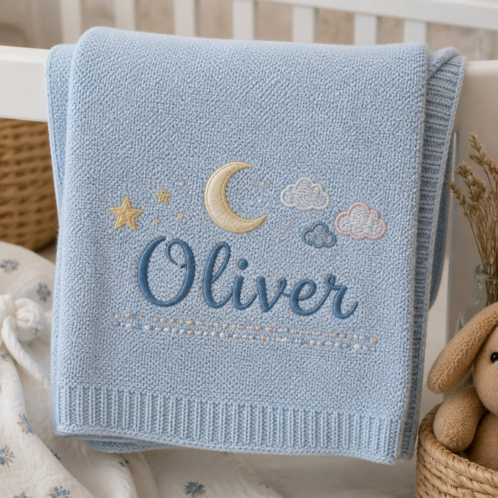 Personalized Baby Blanket Custom Name Newborn Shower Gift Embroidered Baby Blanket
