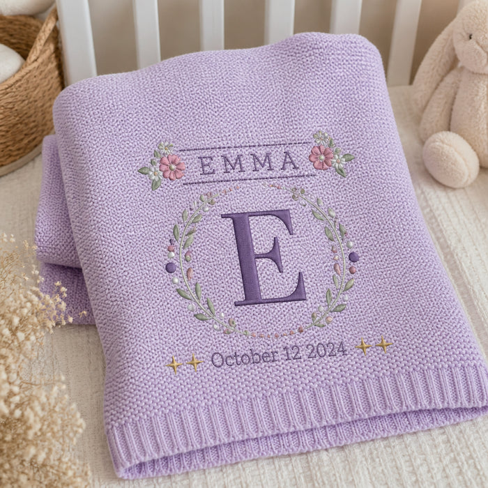 Personalized Block Embroidered Baby Blanket