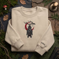 Hanging Bat Crimson Crescent Branch embroidered sweatshirt — front view