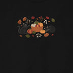 Black Cats Pumpkin Harvest Basket embroidered sweatshirt — chest embroidery