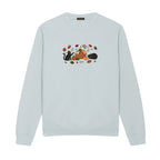 Black Cats Pumpkin Harvest Basket embroidered sweatshirt in Sports Grey — chest embroidery