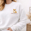 Custom Pet Name Corgi Mama embroidered sweatshirt — front view