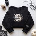 Bats Flying Full Moon Night Custom Name embroidered sweatshirt — front view
