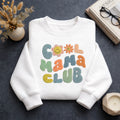 Cool Mama Club Retro Bubble Daisy Smile embroidered sweatshirt — front view