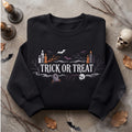 Trick or Treat Candles Graveyard Bats embroidered sweatshirt — front view