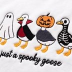 Just a Spooky Goose Four Costumes embroidered sweatshirt — front view