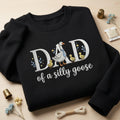 Dad of a Silly Goose Ducklings Necktie embroidered sweatshirt — front view