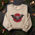 Vampire Bat Blood Moon Custom Name embroidered sweatshirt — front view