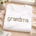 Grandma Leaf and Blossom Letterform embroidered sweatshirt — front view