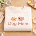 Dog Mom Kawaii Paw Heart Smiley embroidered sweatshirt — front view