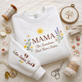 Mama Sunshine Custom Kids Names embroidered sweatshirt — front view