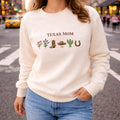 Texas Mom Cowboy Boot Cactus Horseshoe embroidered sweatshirt — front view