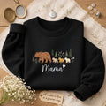 Mama and Her Three Cubs Wildflower Pine Forest embroidered sweatshirt — front view